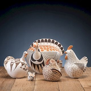 Pueblo Pottery Turkeys, Chicken, and Owls, From The Harriet and Seymour Koenig Collection, NY