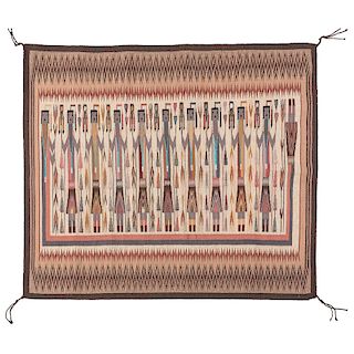 Leona Nez (Dine, 20th century) Navajo Yei Weaving / Rug