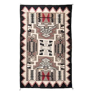 Navajo Storm Pattern Roomsize Weaving / Rug, From The Harriet and Seymour Koenig Collection, NY
