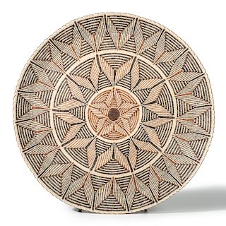 Ruby Thomas (Tohono O'odham, 20th century) Award Winning, (Papago) Horsehair Tray, From the Collection of William H. Saunders, M.D. and Putzi Saunders