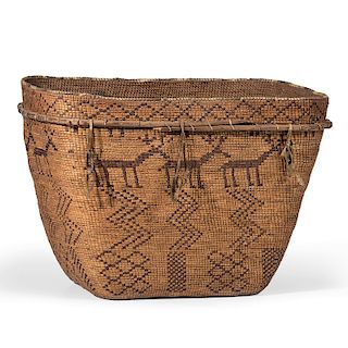 Chilcotin Imbricated Pictorial Basket, From The Harriet and Seymour Koenig Collection, NY