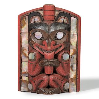 Scott Jensen (Adopted Tlingit, 20th century) Carved Wood Frontlet