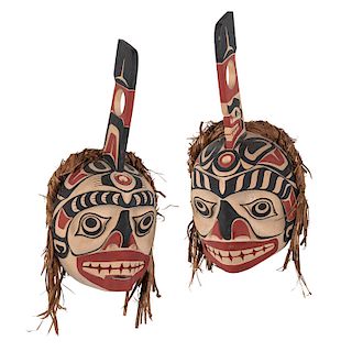 Fearon Smith, Jr., Tsungani (Kwakwaka'wakw, 20th century) Carved Wood Masks