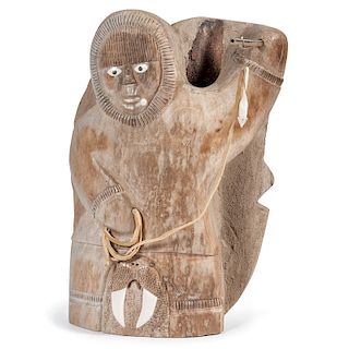 Alaskan Eskimo Whale Bone Eskimo Sculpture, From the Collection of William H. Saunders, M.D. and Putzi Saunders, Ohio