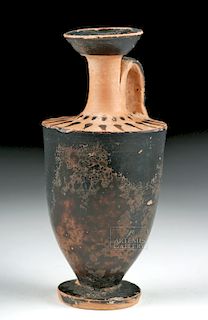 Near Miniature Greek Attic Glazed Pottery Lekythos