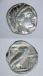 Beautiful Greek Athena / Owl Silver Tetradrachm - 17 g