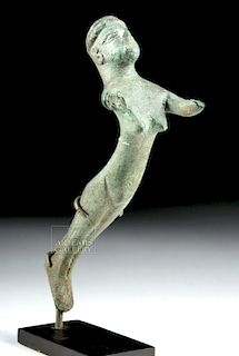 Etruscan Bronze Handle - Nude Female Form