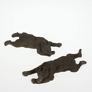 Near pair Russian bronze models of sleeping bears