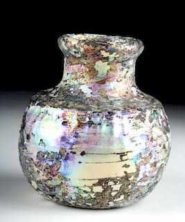 Heavy Roman Glass Jar - Excellent Patina