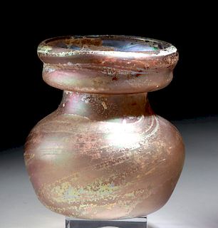 Stunning Roman Glass Jar - Aubergine