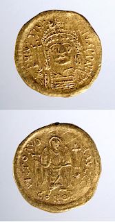 Byzantine Justinian I Gold Solidus - 4.5 g
