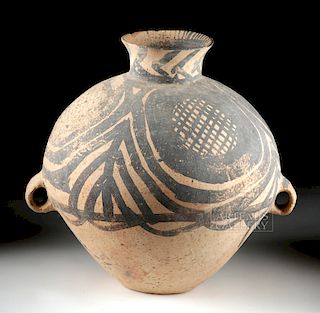 Large Chinese Neolithic Bichrome Pottery Vessel