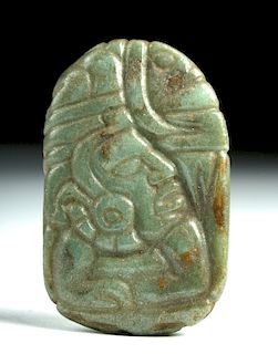 Maya Jadeite Stone Bead / Amulet - Faces