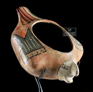 Rare Nazca Polychrome Pottery Bird Vessel