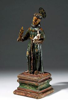 19th C. Mexican Wood Santo  - St. Anthony of Padua