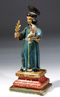 19th C. Colonial Wood Santo St. Anthony of Padua