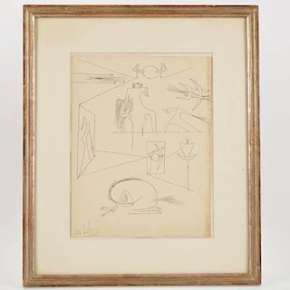 Wilfredo Lam (1902-1982, Cuban), drawing