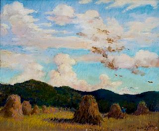 * Gustav Goetsch, (American, 1877-1969), Grain Field, 1943