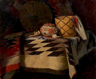 * Gustav Goetsch, (American, 1877-1969), Indian Blanket, 1956