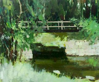 * William Showell, (Canadian, 1903-1984), Bridge in Vermont (Le Calme d'un Ruisseau)