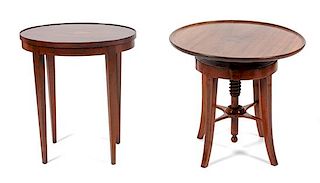 * Two Georgian Style Mahogany End Tables Height of taller 20 inches.