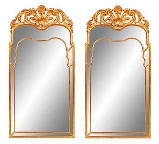 A Pair of Regency Style Giltwood Mirrors Height 60 x width 30 inches.