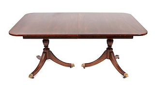 * A Regency Style Mahogany Extension Table Height 28 3/4 x width 80 x depth 46 inches.
