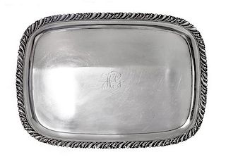 * An American Silver Tray, Gorham Mfg Co., Providence, RI, monogrammed in the center.
