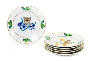 * Six Lynn Chase Porcelain Canape Plates Diameter: 5 3/4 inches.