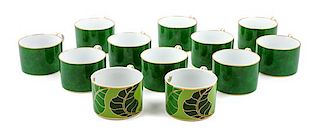 * An Assorted Group of Twelve Lynn Chase Porcelain Coffee Cups Height: 2 1/4 inches (each).