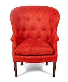 * A Modern Button-Tufted Armchair Height 43 1/2 inches.