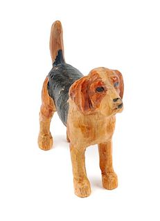 * A Wooden Beagle Figure Height 1 5/8 inches.