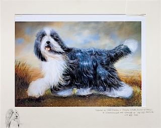 * A Photomechanical Reproduction of a Bearded Collie 16 x 22 3/4 inches.