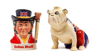 * Two Royal Doulton Bulldog Figures Height of taller 5 3/4 inches.