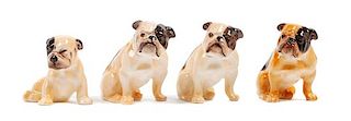 * A Group of Four Royal Doulton Bulldogs Height of tallest 2 1/4 inches.