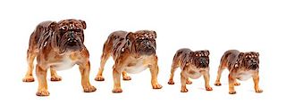 * A Group of Four Royal Doulton Bulldogs Width of widest 9 inches.