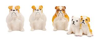 * A Group of Four Royal Doulton Bulldogs Height of tallest 5 inches.