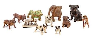 * A Group of Eleven Metal Bulldogs Width of widest 3 inches.