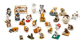 * A Group of Twenty-Eight Bulldog Figures Width of widest 4 5/8 inches.
