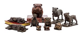 * A Group of Ten Bulldog Figures Width of widest 7 1/4 inches.