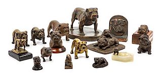 * A Group of Sixteen Bulldog Figures Width of widest 9 3/4 inches.