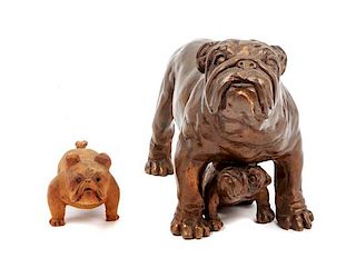 * Two English Bulldog Figures Height of taller 5 1/2 inches.