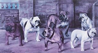 * Two Prints depicting Bulldogs Largest: 17 1/4 x 30 3/4 inches.