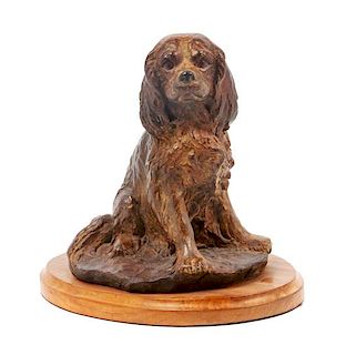 * A Bronze Cavalier King Charles Spaniel Sculpture Height 9 inches.