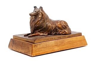 * A Bronze Collie Height 7 x width 11 x depth 7 inches.