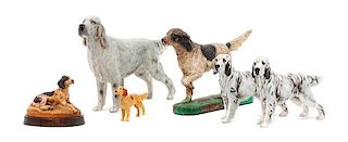 * A Group of Six English Setter Figures Width of widest 9 inches.