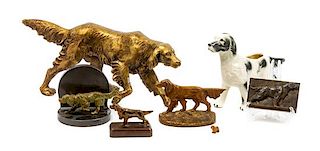 * A Group of Seven English Setter Figures Width of widest 15 1/4 inches.