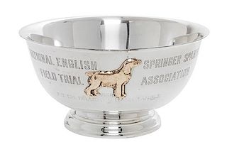 * An American Silver Bowl, International Silver Co., Meriden, CT, National English Springer Spaniel Field Trial Association, 195