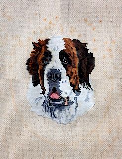 * Two Works of Art depicting Saint Bernards Larger: 13 x 19 inches.