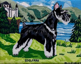 * Three Works of Art depicting Schnauzers Largest: 27 1/2 x 21 1/2 inches.
